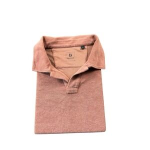 Boggi Milano Peach Terrycloth S/S Men's Polo Shirt Size Large
